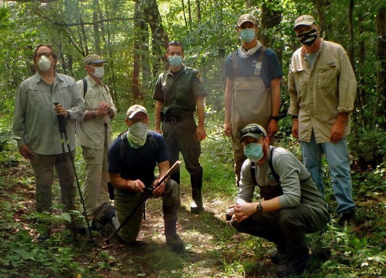 Group of men who particpated in the brook trout study